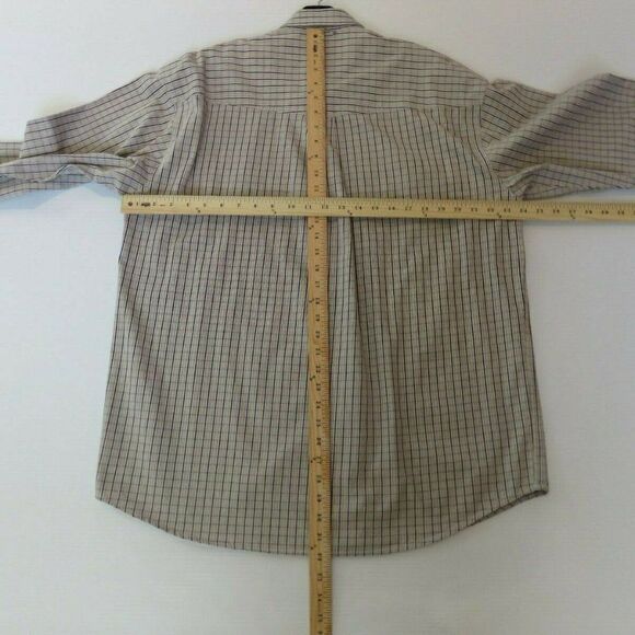 Roper Shirt Western Long-Sleeved Button-Up Heavyweight Tan Plaid Men's Large - Picture 8 of 10